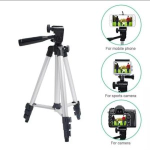3.5 Feet Tripod Stand for Mobile Phones and Cameras with Mobile Phone Holder